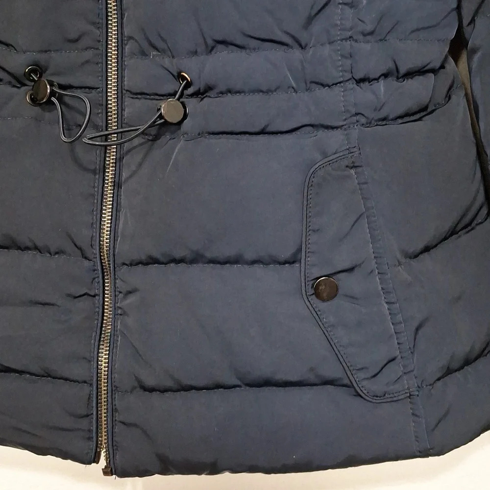 Zara Dark Blue Puffer Coat - Picture 4 of 13